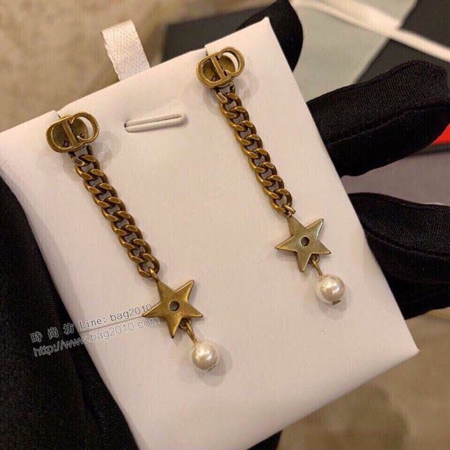 Dior飾品 迪奧經典熱銷款耳釘 Dior長款五角星耳環  zgd1028